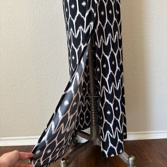 TRINA TURK x INC Africana Maxi Side Slit Dress in Black Ikat Print - Picture 6 of 14